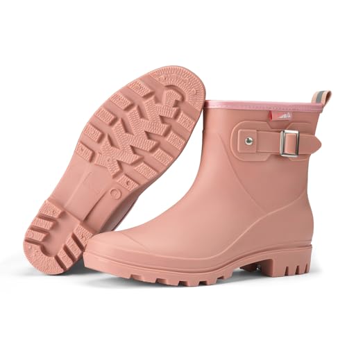 Women's Waterproof Short Rain Boots Ankle Rubber Garden Shoes