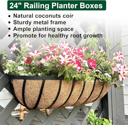 24 Inch Railing Planter 3 Pack (24 inch)