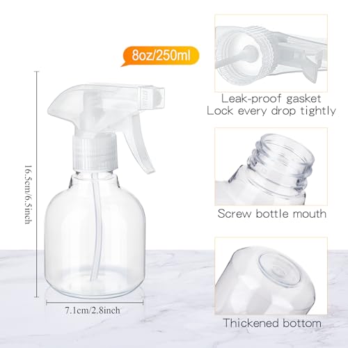 24 Pack 8 oz Plastic Small Spray Bottles with Trigger Sprayer