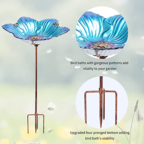 26" Glass Bird Bath