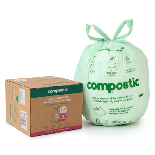 Compostable Trash Bags (200 Count (Pack of 1) / Mini 1.6 Gallon)