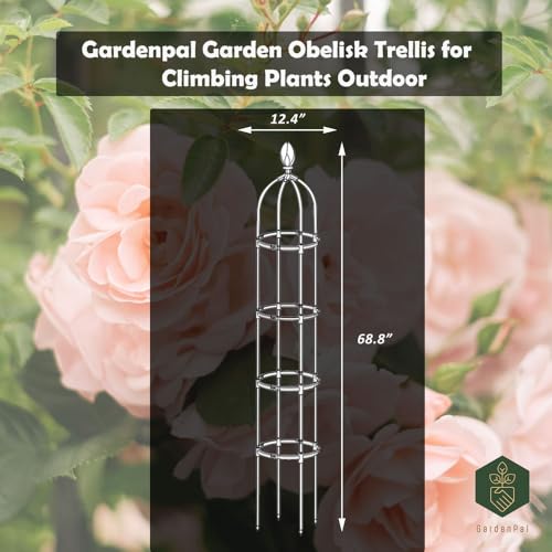 Garden Obelisk Trellis (Black / Φ31.7cm-H175cm)