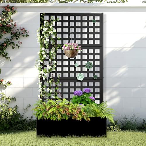 Metal Raised Garden Bed with Trellis