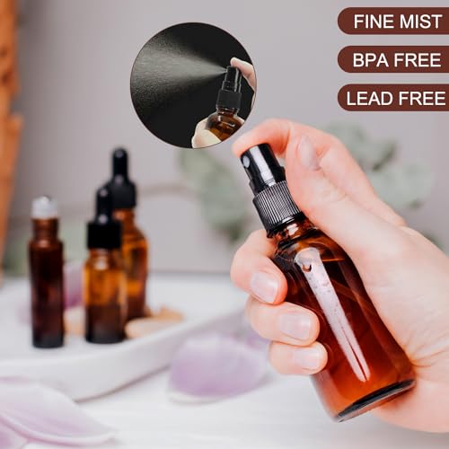 4 oz Amber Glass Spray Bottles (10 Count)