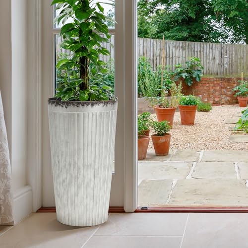 Garden 22.5" H. Plastic Planters (Silver)