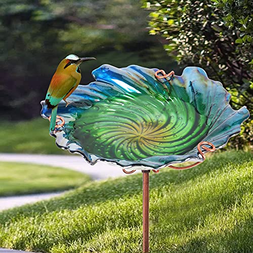 26" Glass Bird Bath