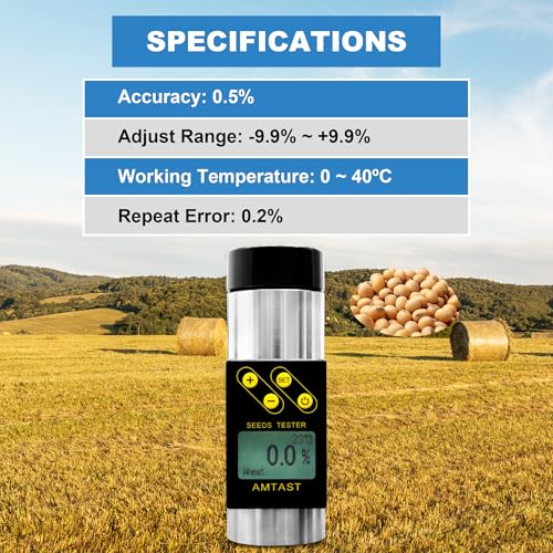 Portable Grain Moisture Meter Seed Humidity Meter for 18 Kinds Farm Crops