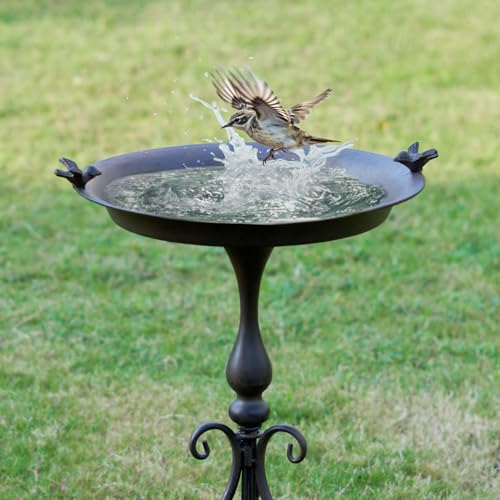 Dia 18" W*28" H Large Metal Bird Bath with Stand
