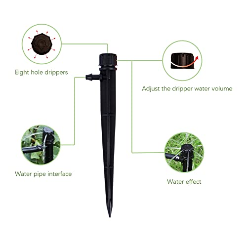 60pcs Drip Irrigation Emitters Irrigation Drippers Adjustbale Drip Emitters (60 Count)