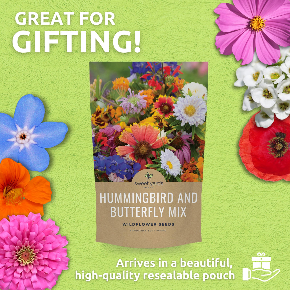 Bulk Wildflower Seeds Butterfly and Humming Bird Mix (80 Ounce)