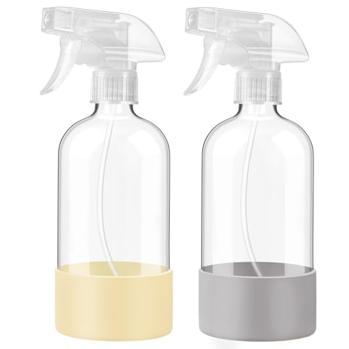 Glass Spray Bottles with Silicone Sleeve (2 Count)