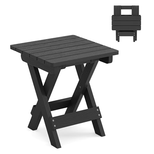 Small Outdoor Folding Side Table HDPS 14 Inch Height