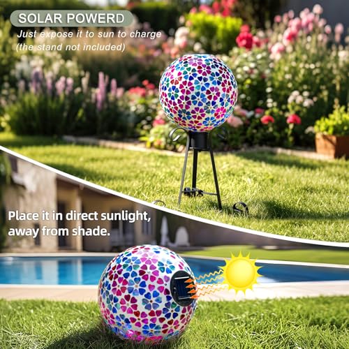 Mosaic Solar Gazing Ball (Heart-solar)