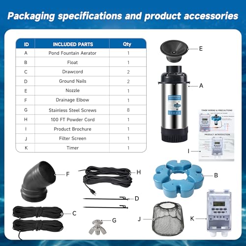 Pond Fountain Aerator (Blue B)