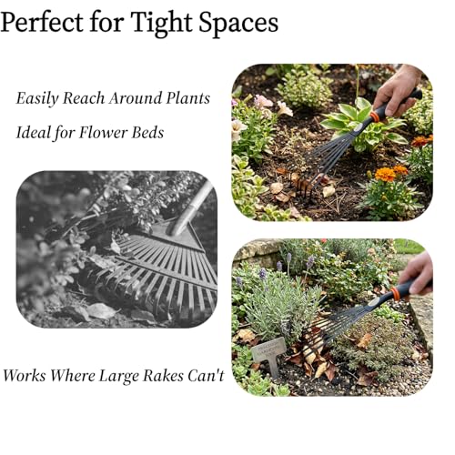 2 Pack Small Hand Rake for Gardening (2 Count)