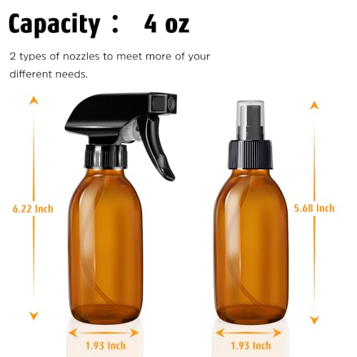 Small Glass Spray Bottles 4 OZ