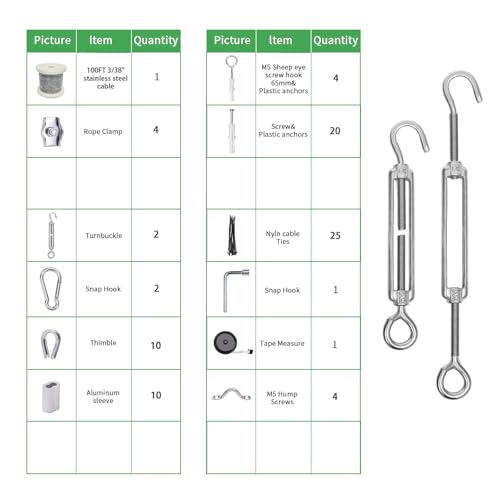 3 38" Wire Cable Rope Kit (100 Foot)