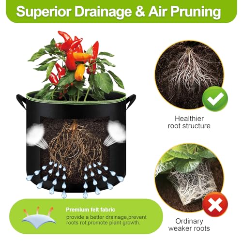 6 Pack 10 Gallon Grow Bags (6 Count)