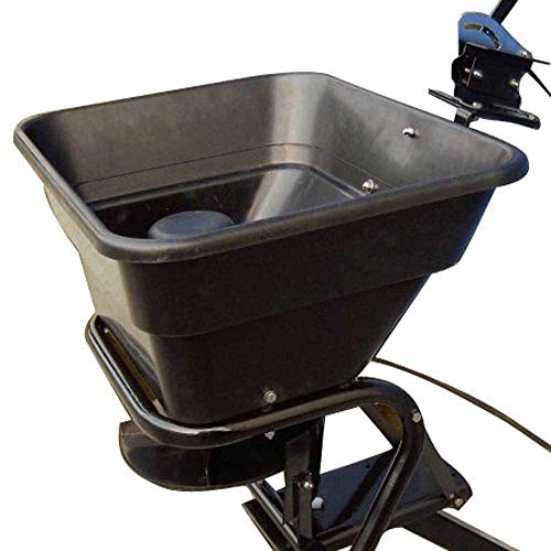12V 80 Pound Capacity Grass Seed Fertilizer Spreader with Hitch Mount Receiver and Rain Protector for ATV