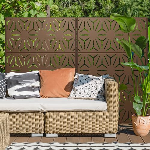 Metal Privacy Screen Outdoor 72" H×47" W