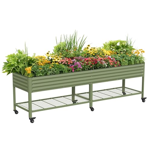 Rolling Elevated Raised Garden Bed