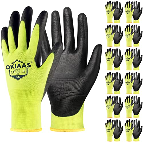 PU Coated Work Gloves Men (12 Count)