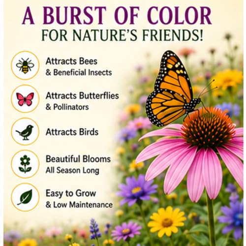 Birds Bees & Butterflies Wildflower Mix Seeds (500 Count)