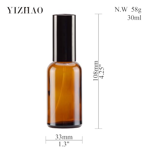 Amber Glass Spray Bottles 1oz (6 Count)