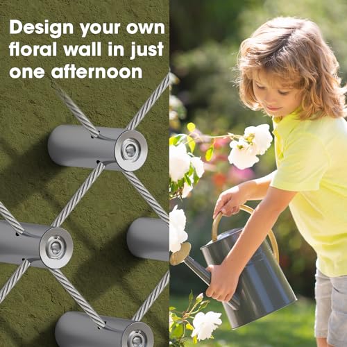 Wire Trellis Kit for Climbing Plants Outdoor 20 Set Wall Mounted Trellis with 98Ft 1 (20 Count)