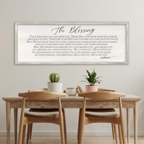 The Blessing Wall Art (32"L x 12"W / The Lord Bless You And Keep You (White))