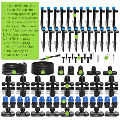 Drip Irrigation System Kit for Garden Watering (279 Count)