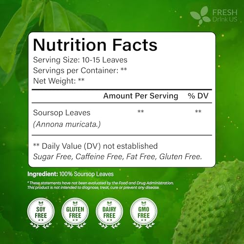240+ Premium Soursop Graviola Dried Leaves Tea (240 Count)