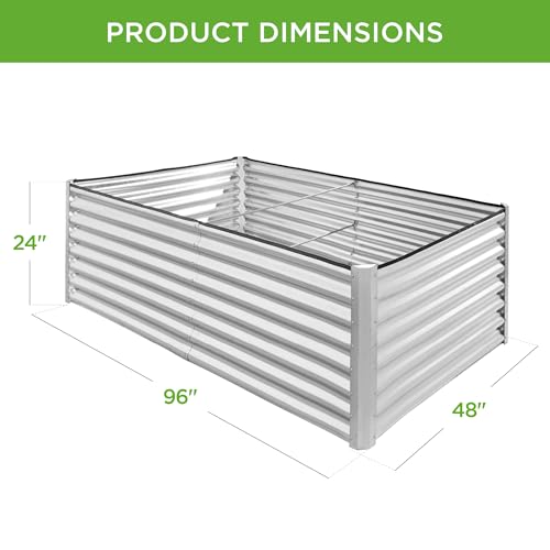 8x4x2ft Outdoor Metal Raised Garden Bed