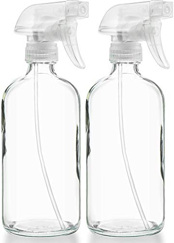 Large Clear Glass Spray Bottles (2 Count)