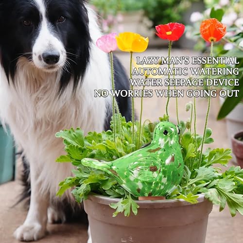 Glass Bird Shaped Plant Watering Ball Glass Automatic Watering Ball Flower Pot Insertion Spike Drip Irrigation Device Watering Ball Irrigation System Plant Enthusiast Gift