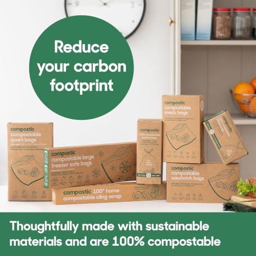 Compostable Freezer Bags (100 Count (Pack of 1) / Freezer Gallon)