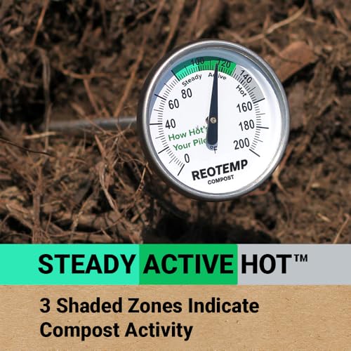 20 Inch Fahrenheit Backyard Compost Thermometer with Digital Composting Guide