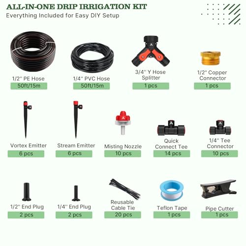 Anleolife 100FT Drip Irrigation Kit