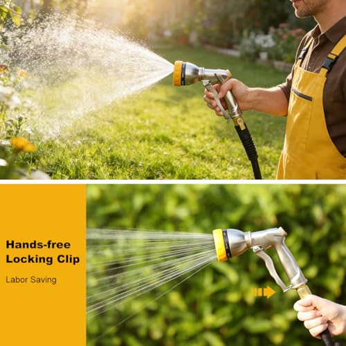 Heavy Duty Metal Garden Hose Nozzle (Silver)