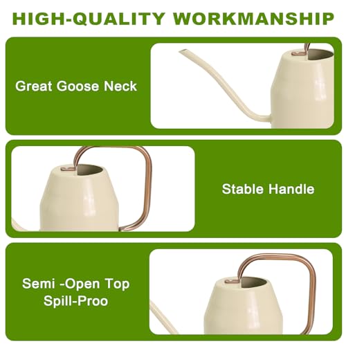 Metal Watering Can with Removable Spout (White / 0.5 Gallon)