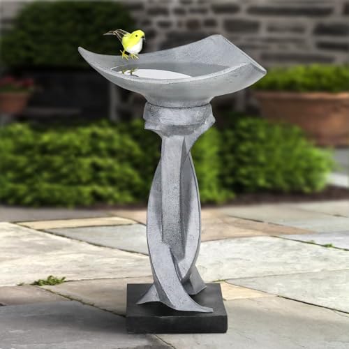 22.8”Tall Bird Baths for Garden (Modern-gray / 22.8inch)