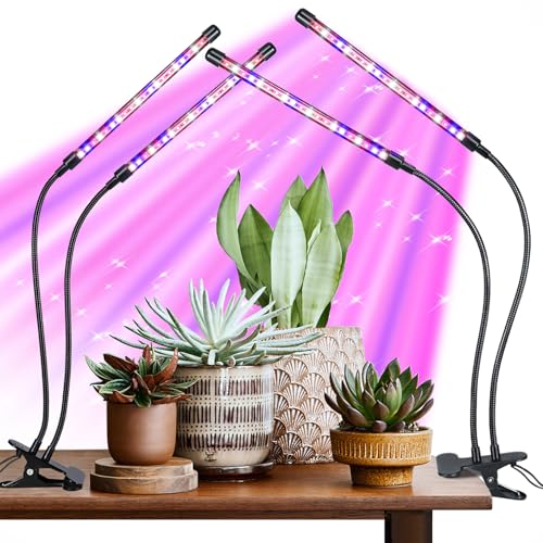 Grow Light for Indoor Plant (Red+Blue+White-2 Head 2Pack)