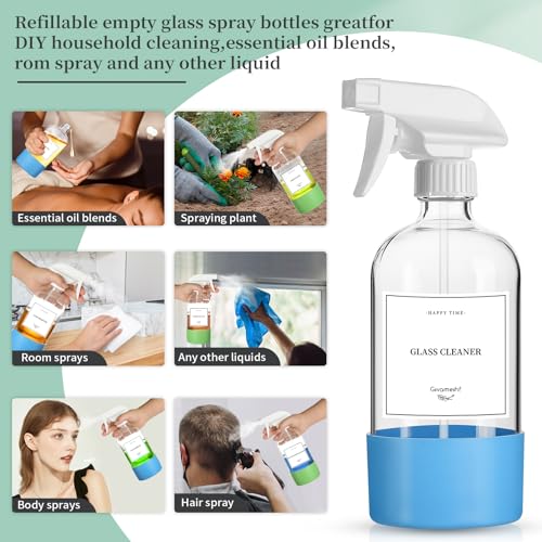2 Pack Glass Spray Bottles with Silicone Sleeve (2 Count)