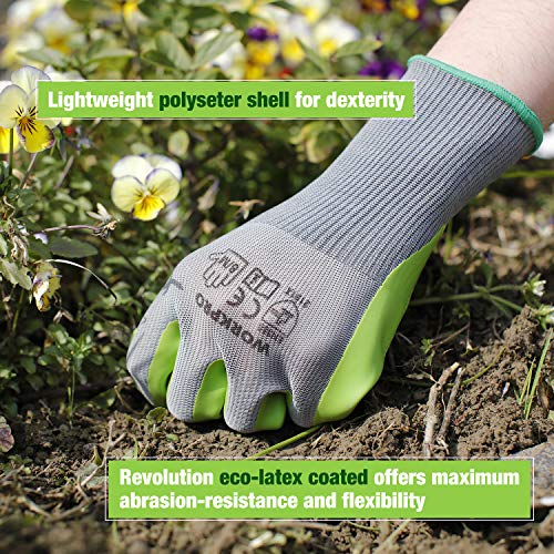 6 Pairs Eco Latex Palm Coated Garden Work Gloves by WORKPRO (6 Count)