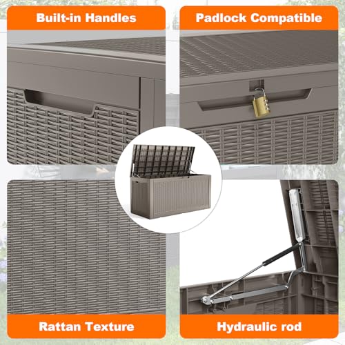 120 Gallon Outdoor Deck Box (Grey / 120 gallon)