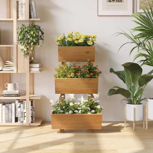 3 Tier Vertical Garden Planter Raised Garden Bed Tiered Planter Box Outdoor