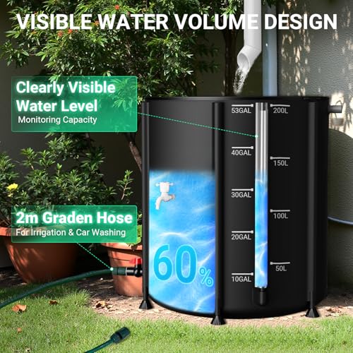 Collapsible Rain Barrel (Black / 53 Gallon)