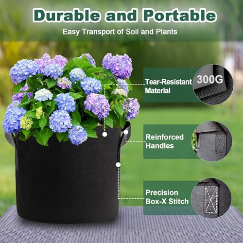 5 Pack 5 Gallon Grow Bags (5 Count)