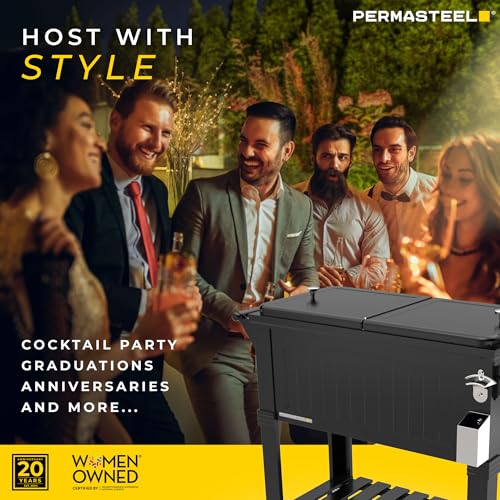 80 Qt Antique Patio Cooler for Outside (80-Qt Standard / Black)