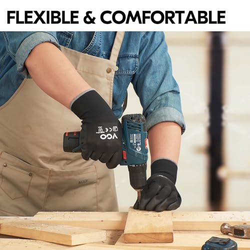 15Pairs PU Coated Safety Work Gloves (15 Count)